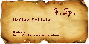 Hoffer Szilvia névjegykártya